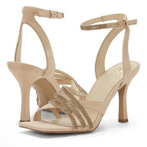 Vince Camuto Womens Brevern Ankle Strap Sandal Heeled Biscuit - size US 7